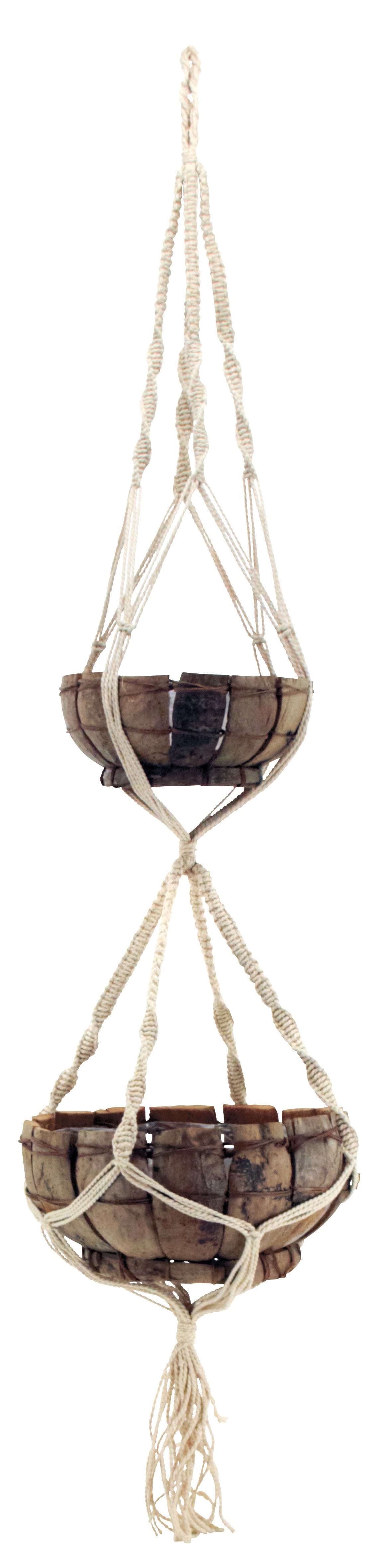 Suspension double macramé en coton