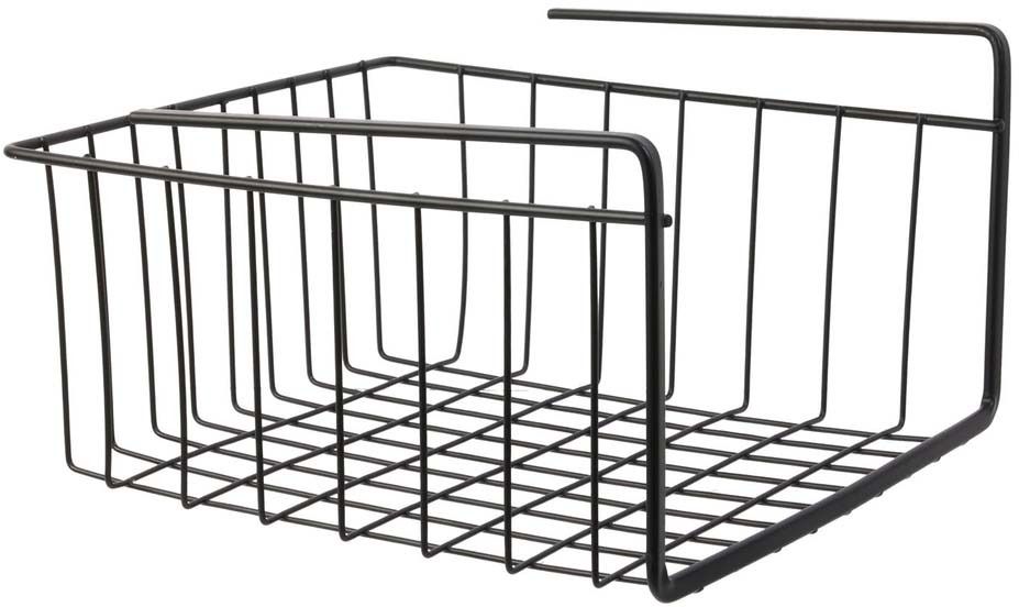 Panier suspendu en métal filaire noir Longueur 26cm