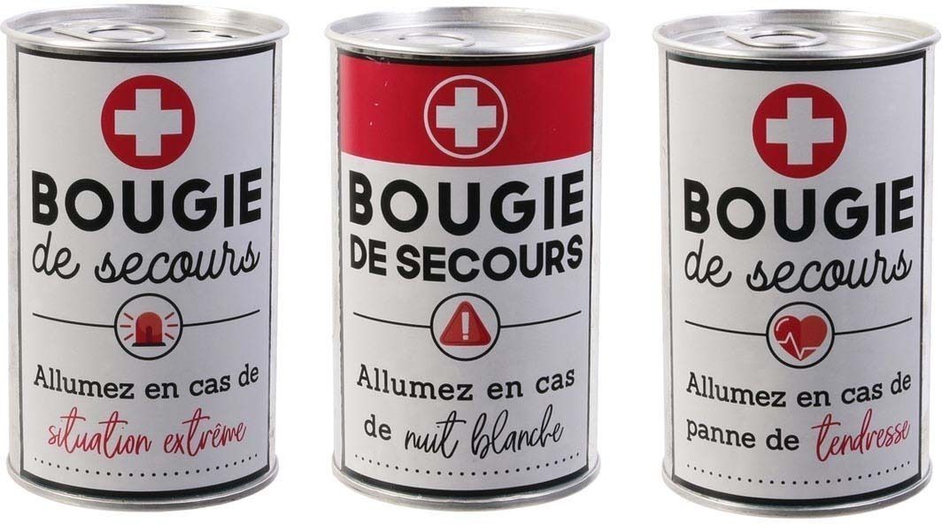 Bougie de secours en métal Fleur de coton (Lot de 3)