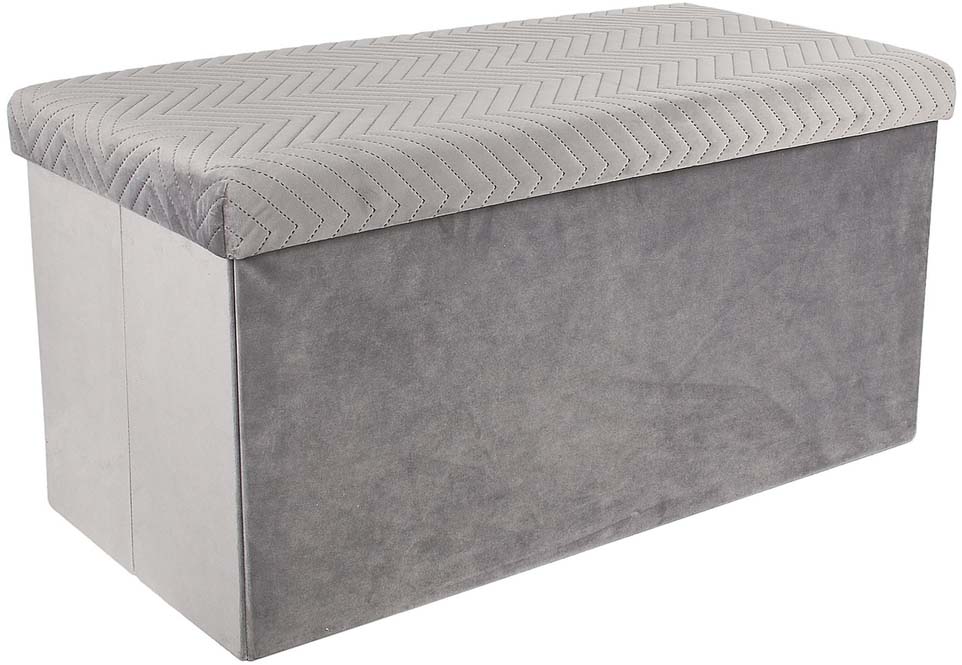 Banc coffre pliable en velours Zig zag