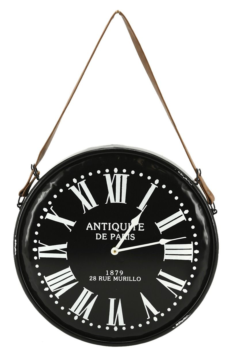 Horloge en métal noir laqué Antiquités de Paris