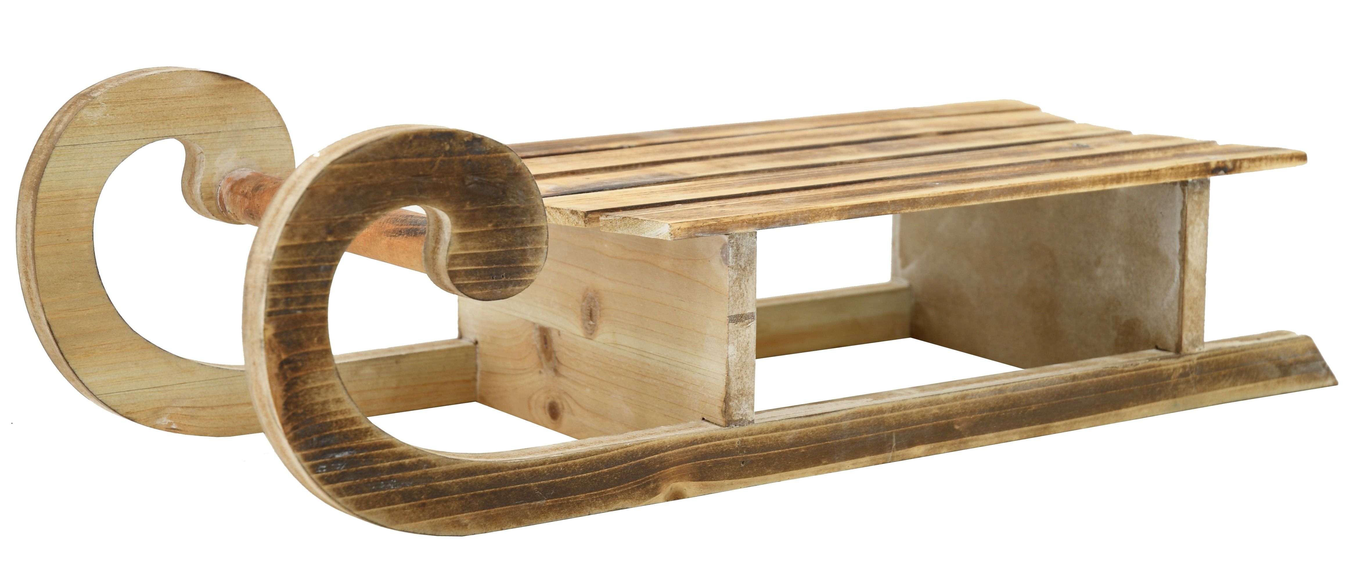 Luge en pin naturel effet brûlé