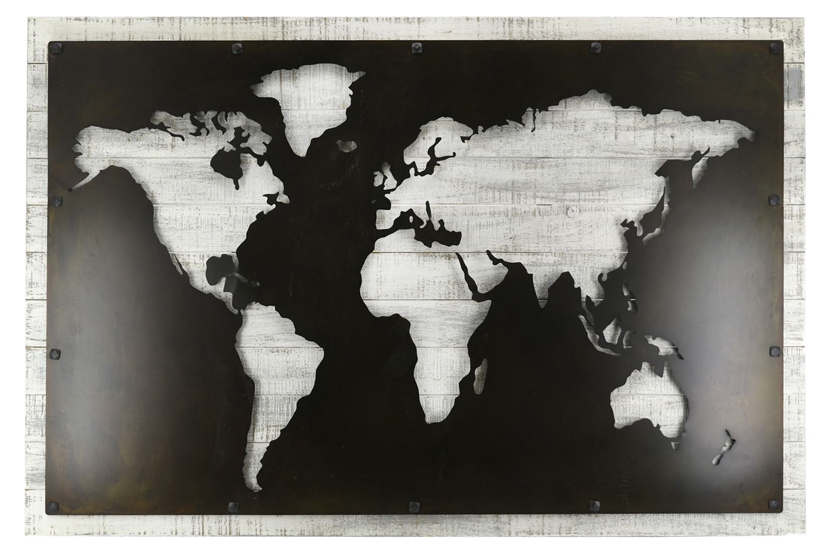 Mappemonde en bois et métal