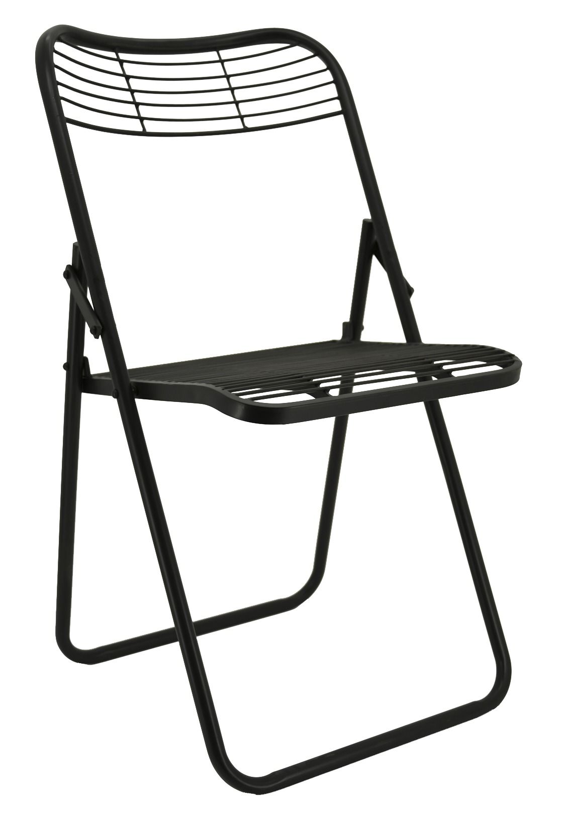 Chaise pliante en métal vieilli