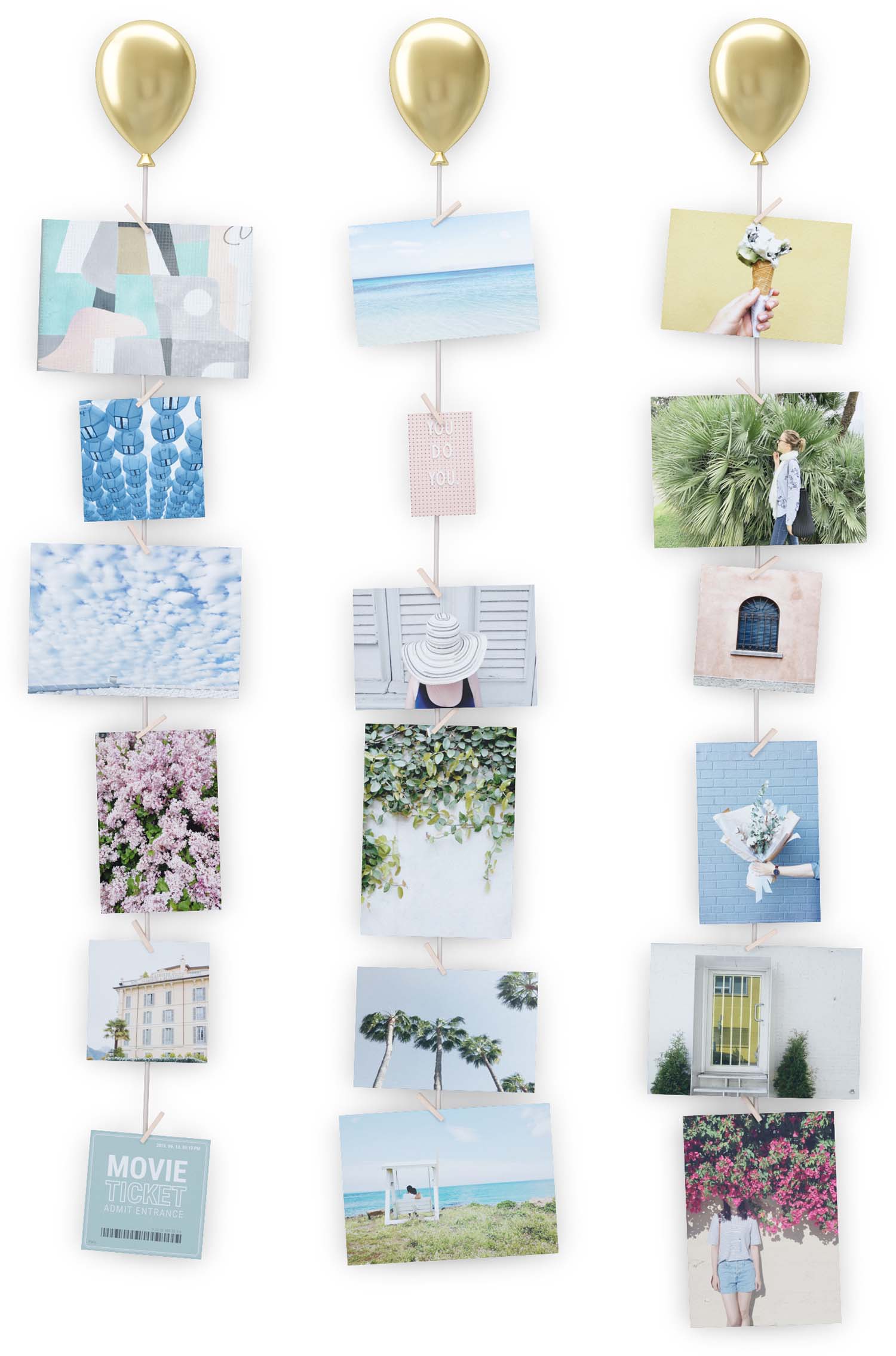 Pêle-mêle photos ballons dorés Up