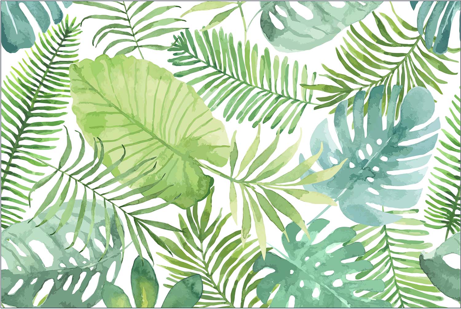 Tapis intérieur extérieur feuilles tropicales 60 x 90 cm