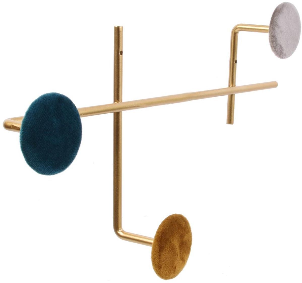 Porte manteaux en velours et métal Bohème