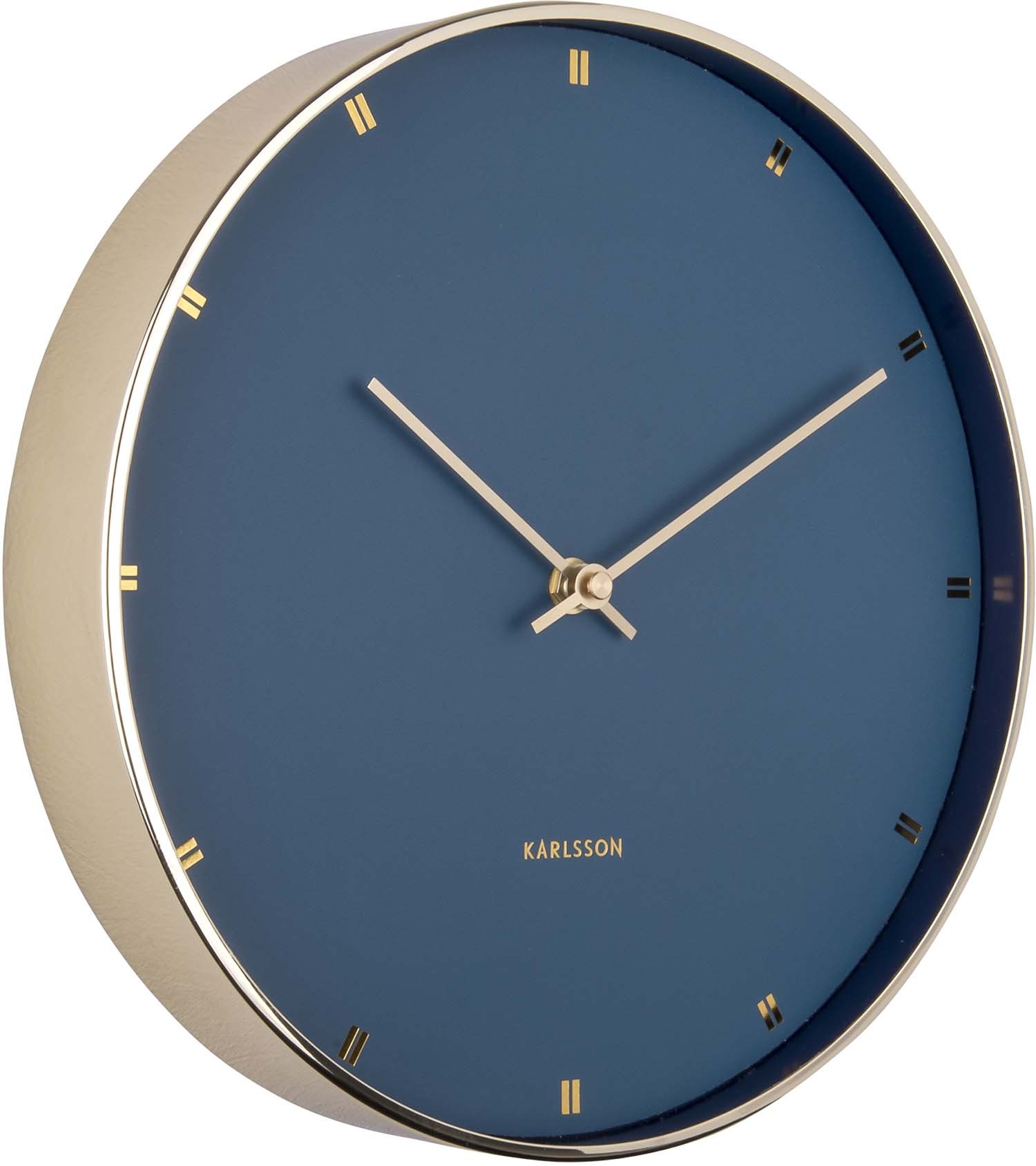 Horloge moderne en métal contour doré