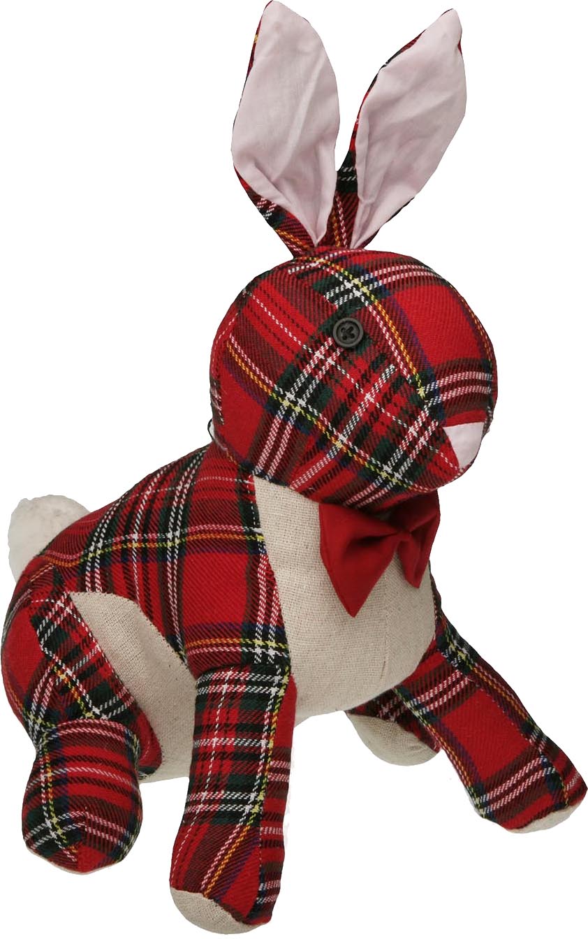 Cale-porte lapin tissu écossais