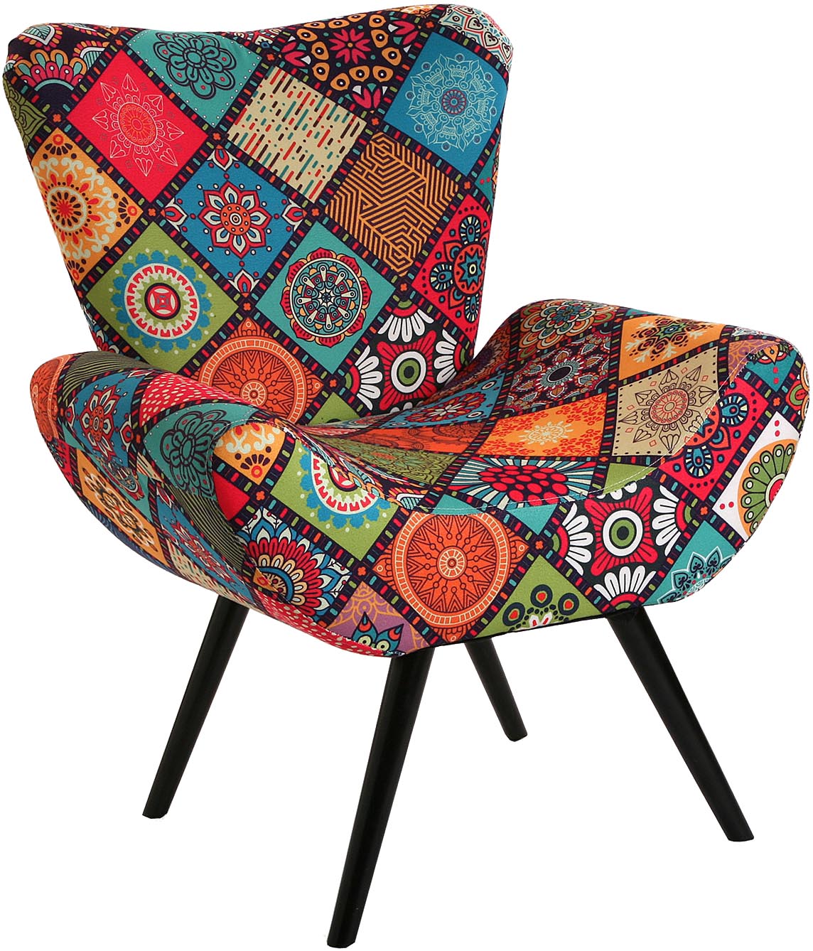 Fauteuil tissu patchwork Margreet