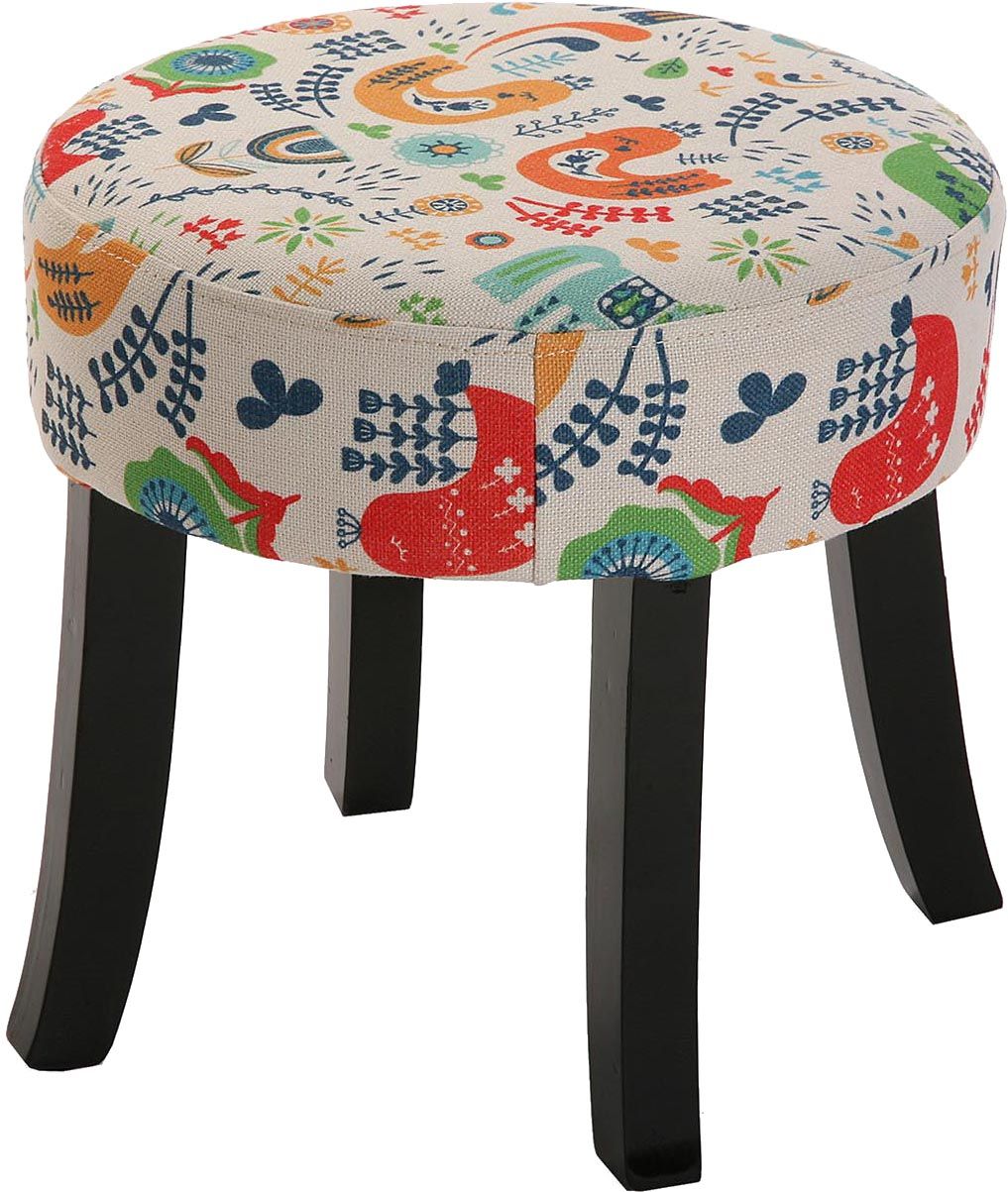Tabouret bas rond en velours Manaia