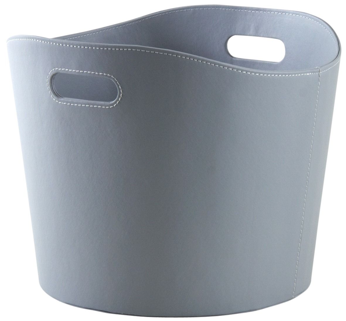 Corbeille à bûches en simili cuir gris
