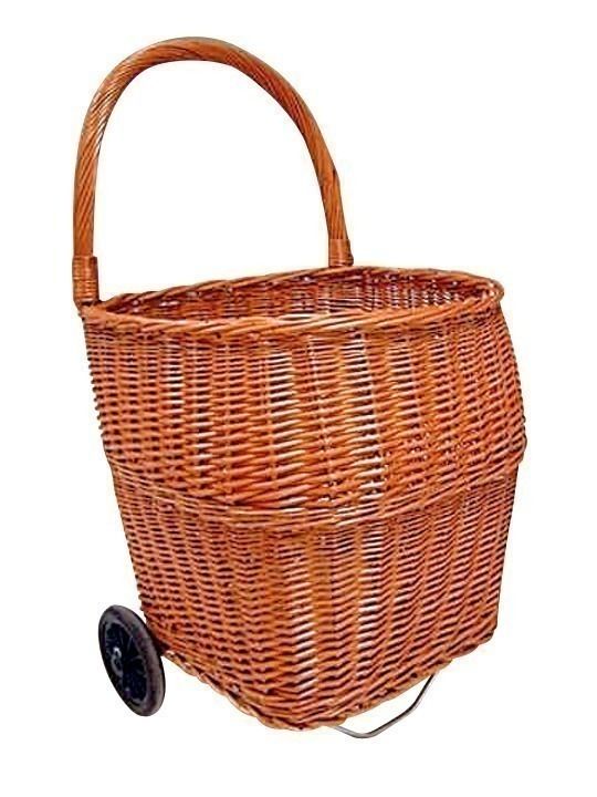 Chariot à bûches en osier buff
