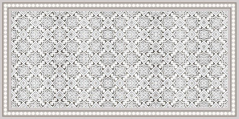 Tapis intérieur extérieur en vinyle carreaux marocains 70 x 140 cm
