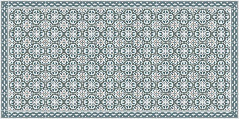 Tapis intérieur extérieur en vinyle carreaux portuguais 70 x 140 cm