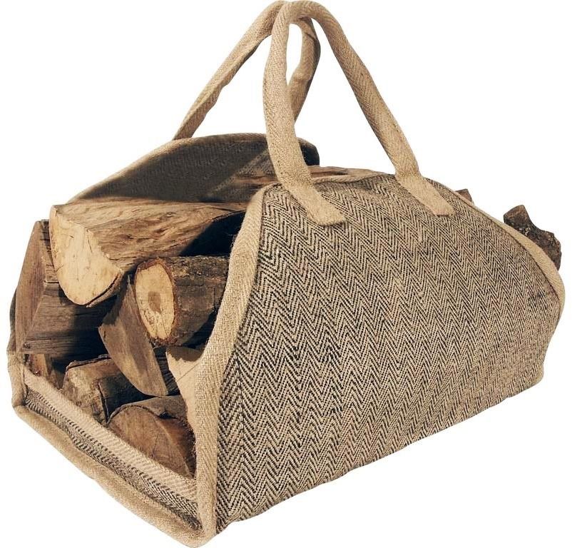Sac à bûches en jute plastifiée