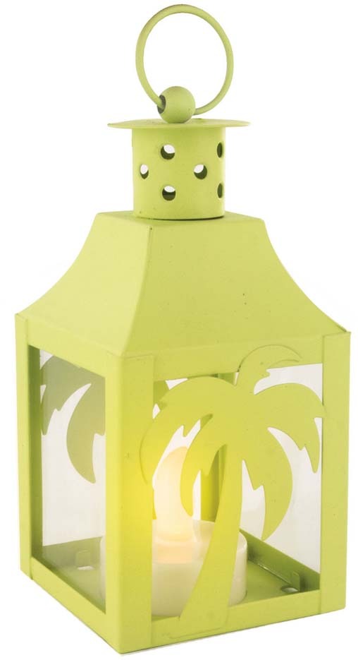 Lanterne colorée avec chauffe-plat LED Exotique Palmier