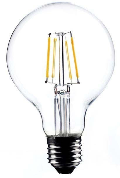 Ampoule ronde LED droit transparent 12 cm Unitaire