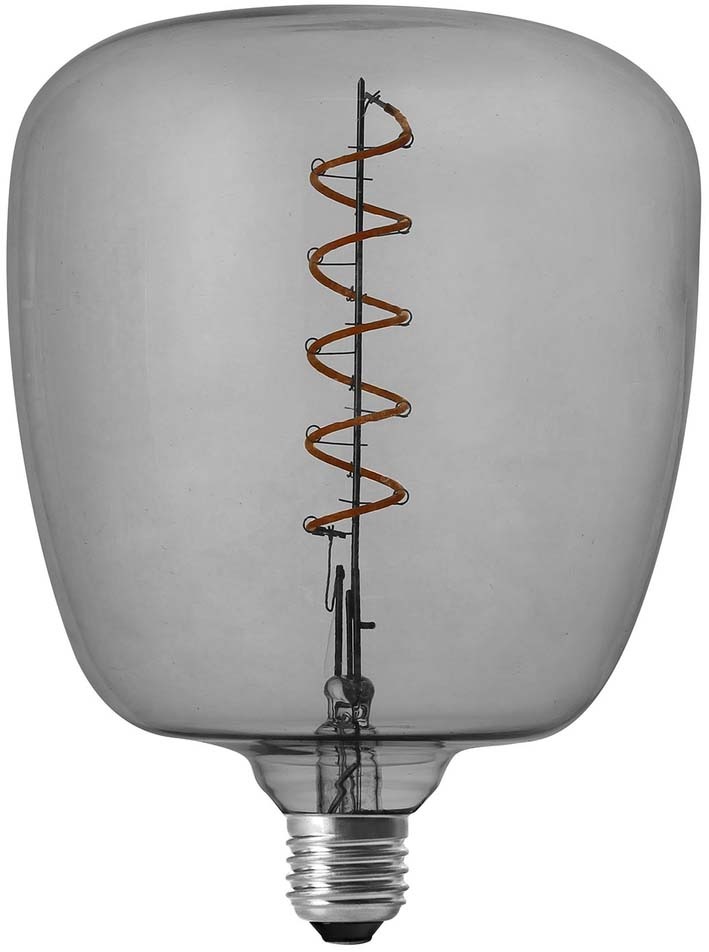 Ampoule ronde LED spirale gris 14 cm
