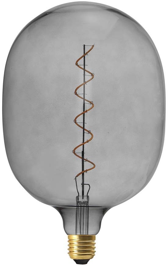 Ampoule ovale LED spirale gris 27 cm