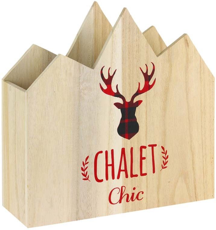 Range magazines en bois Bienvenue au chalet Chalet chic