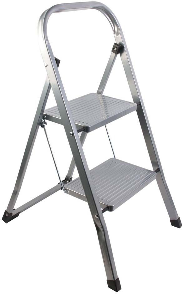 Escabeau en métal 2 marches bord droit