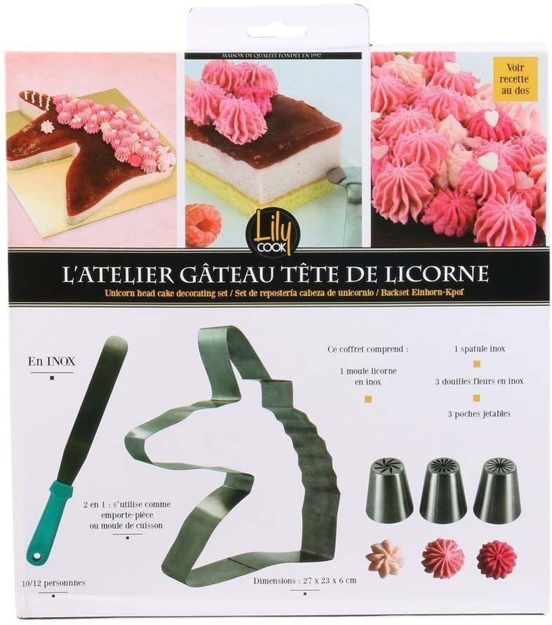 Coffret patisserie gâteau tête de licorne