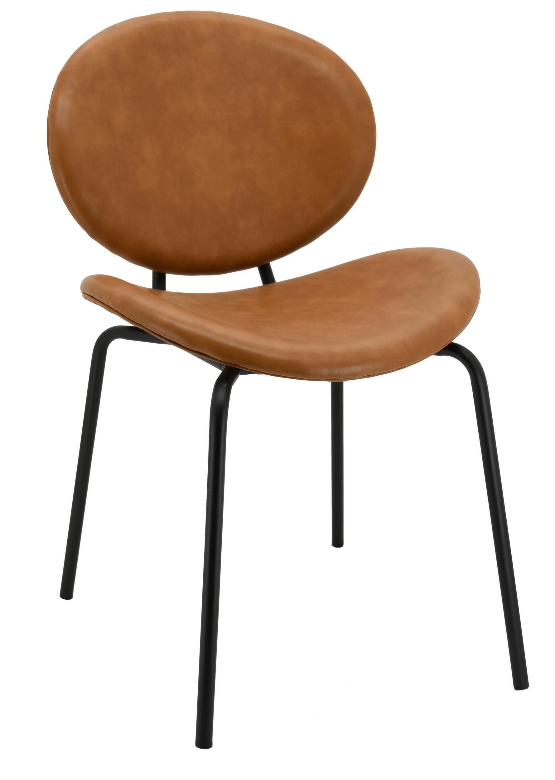 Chaise design en simili cuir et métal