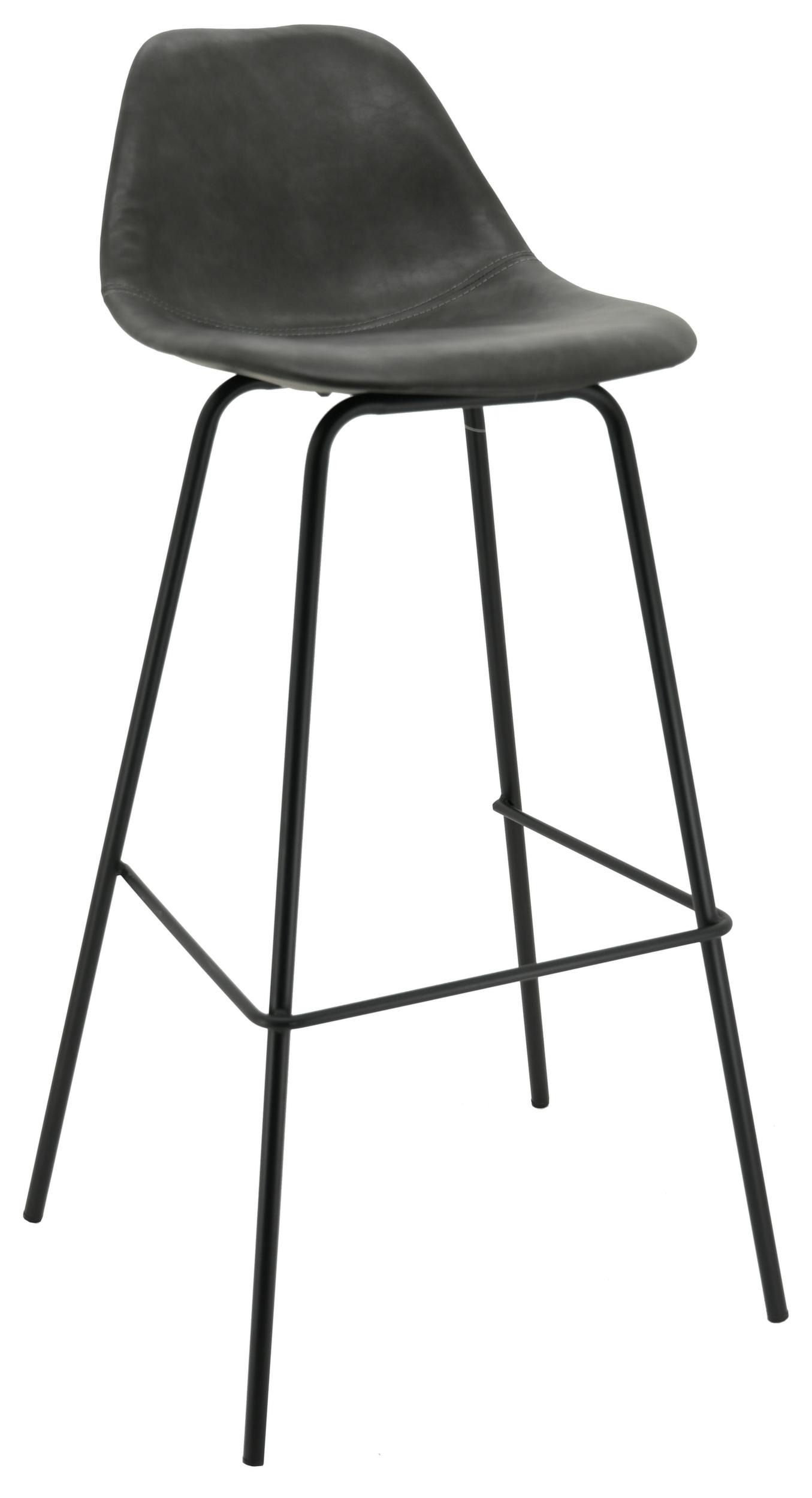 Tabouret de bar en simili cuir et métal