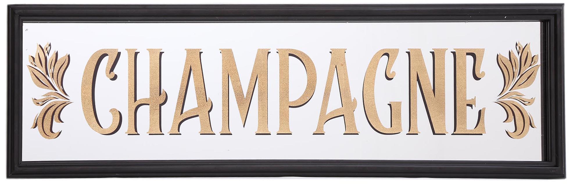 Miroir inscription Champagne feuille d'or