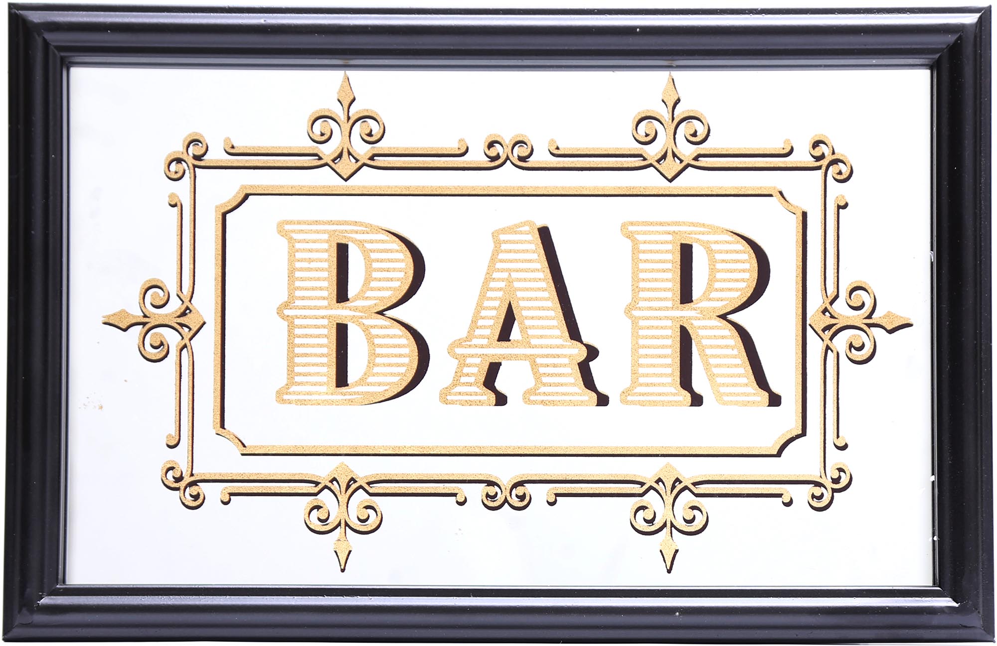 Miroir inscription Bar feuille d'or