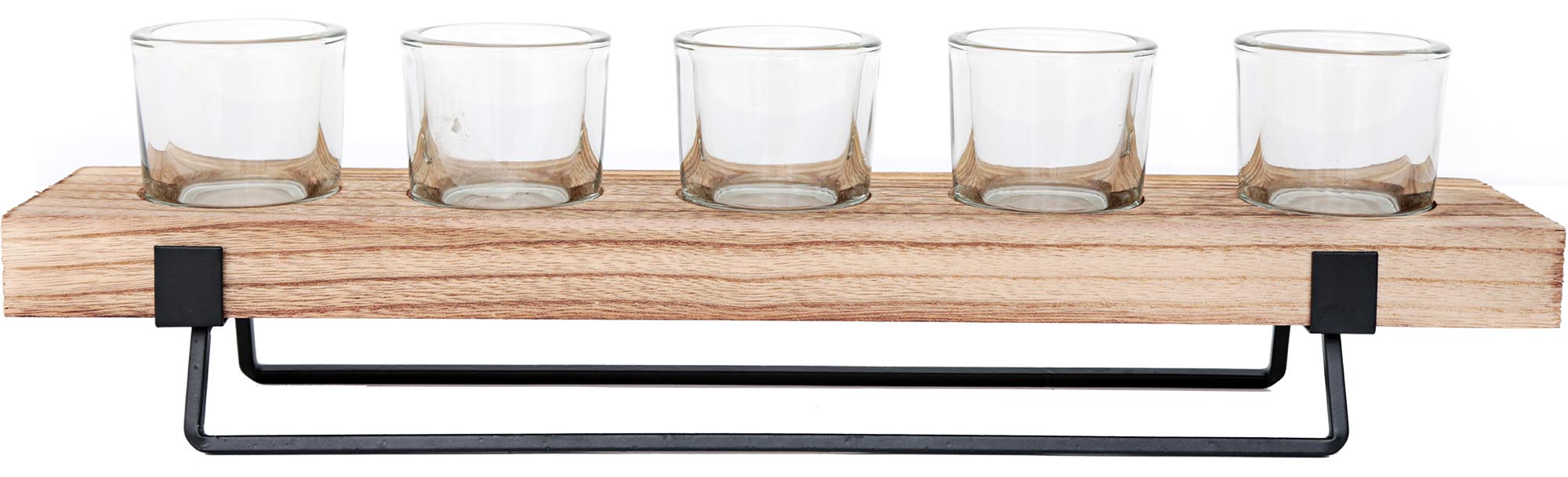 Support à bougies en bois 5 photophores