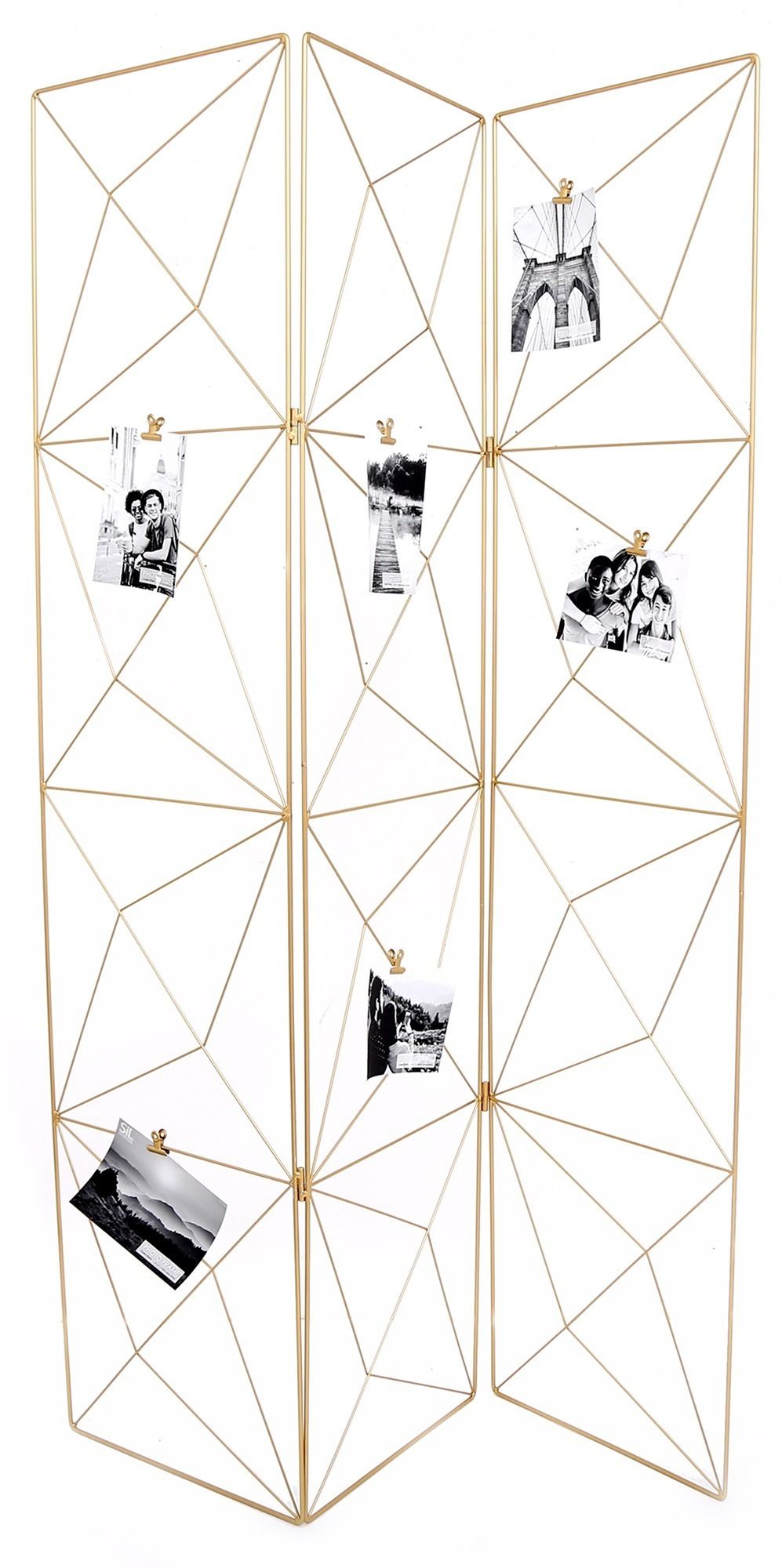 Porte photo filaire métal doré 167 cm