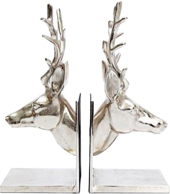 Serre-livre tête de renne en aluminium