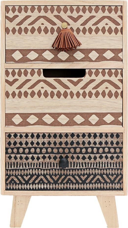 Petit rangement 3 tiroirs motifs ethniques