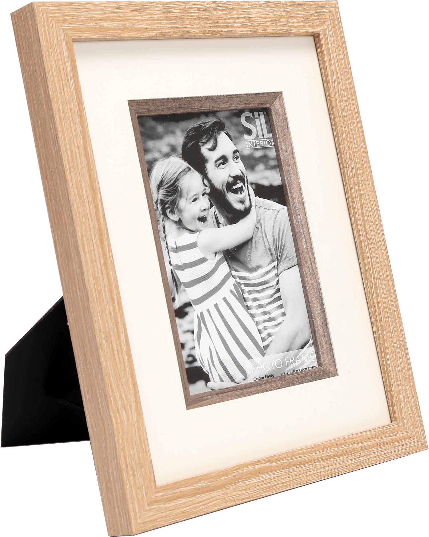 Cadre photo classique bois clair et foncé Photo 10x15 cm