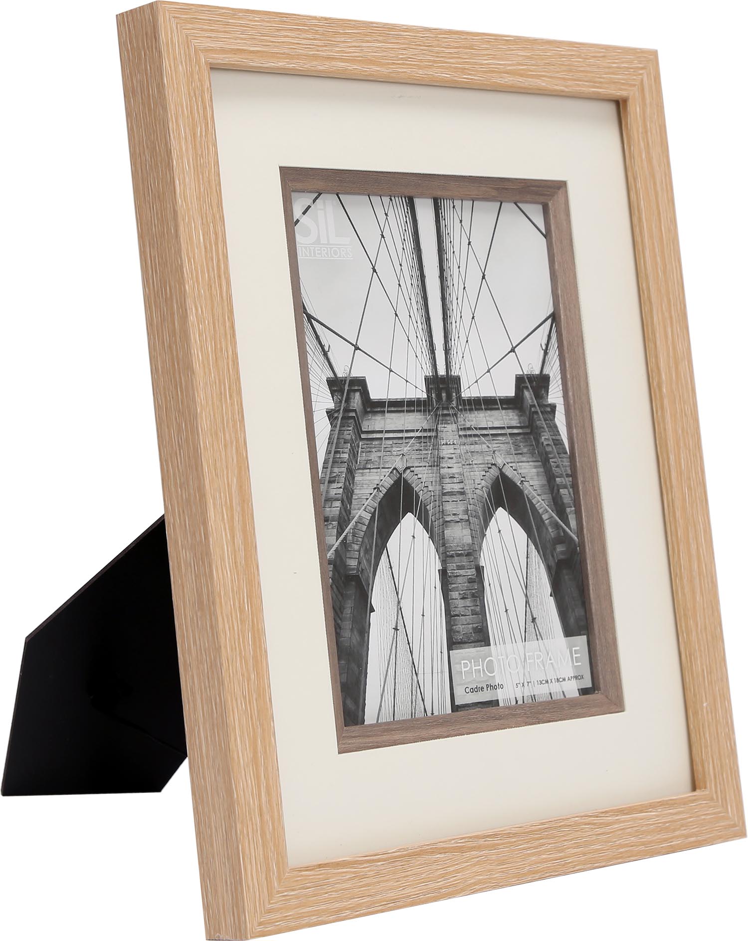 Cadre photo classique bois clair et foncé Photo 13x18 cm