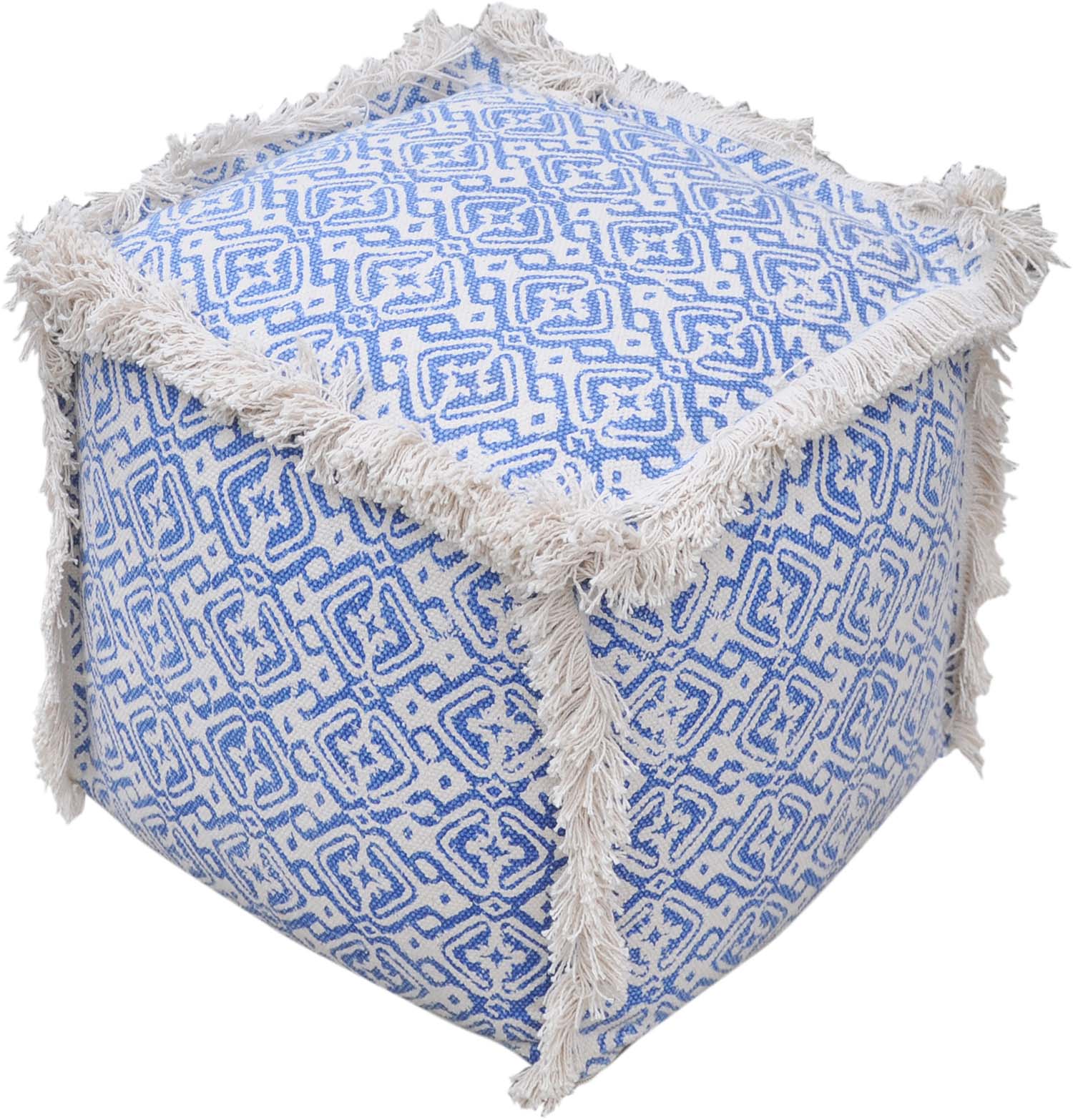 Pouf carré en coton Baotou