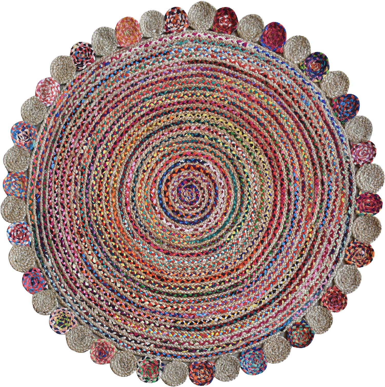 Tapis rond en chanvre Accra Diamètre 90 cm