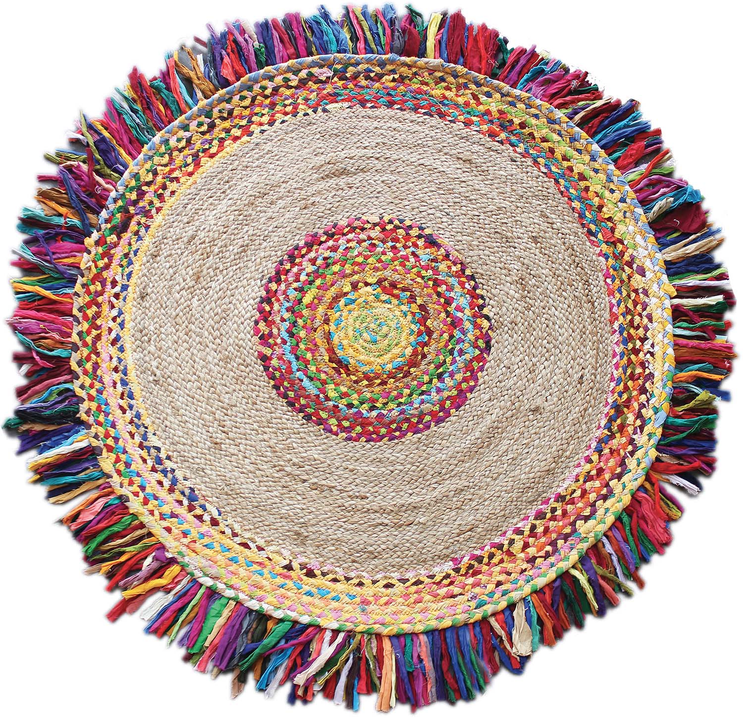 Tapis en coton recyclé et chanvre Ballas Diamètre 90 cm