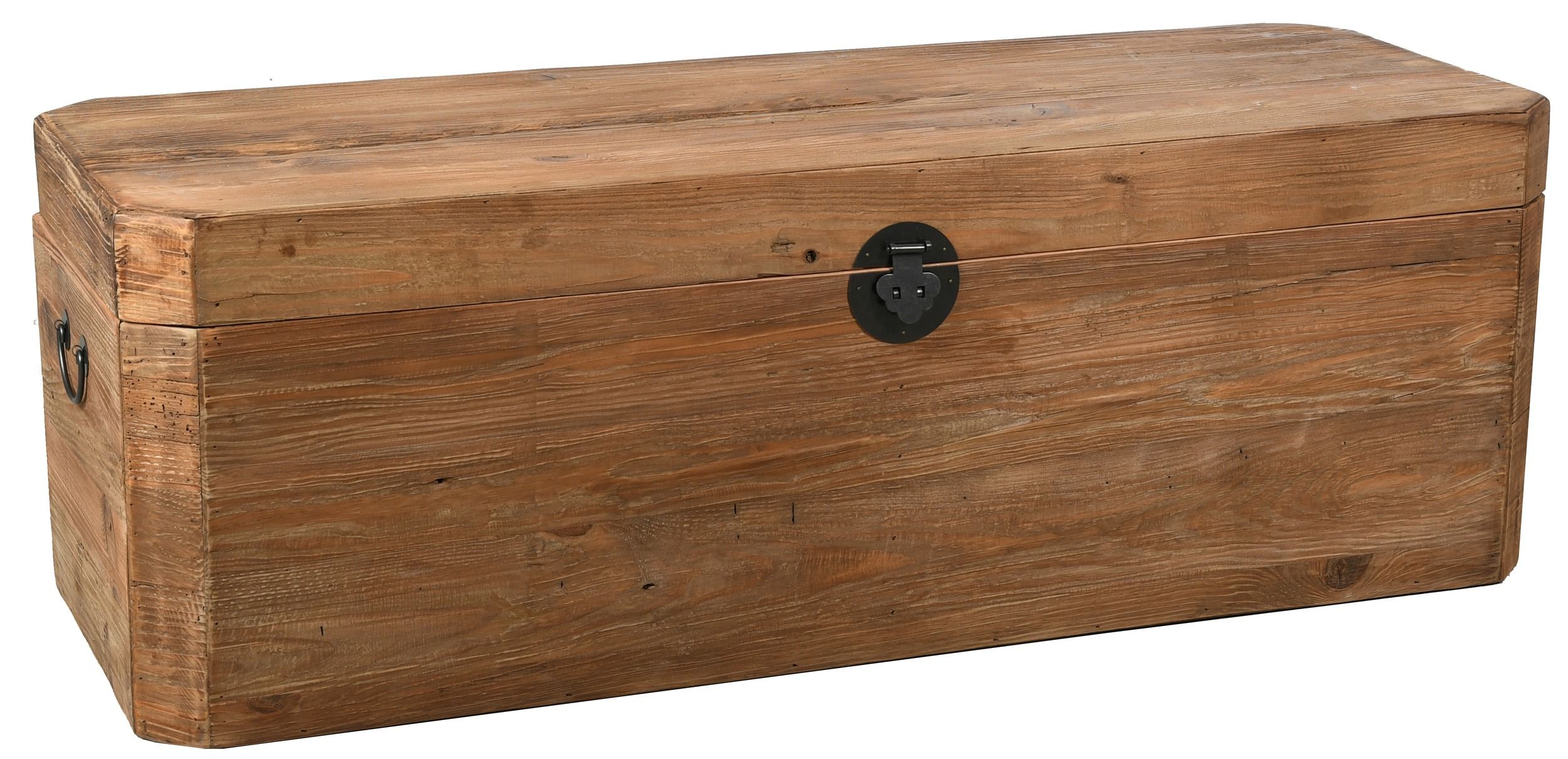 Coffre en pin recyclé et métal Rectangle