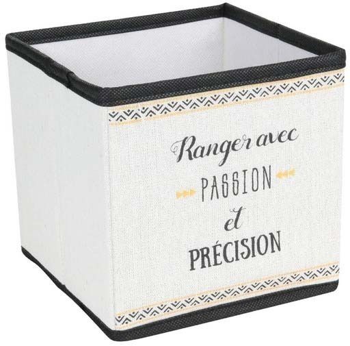 Cube de rangement déco Message 15 x 15 cm Ranger avec passion