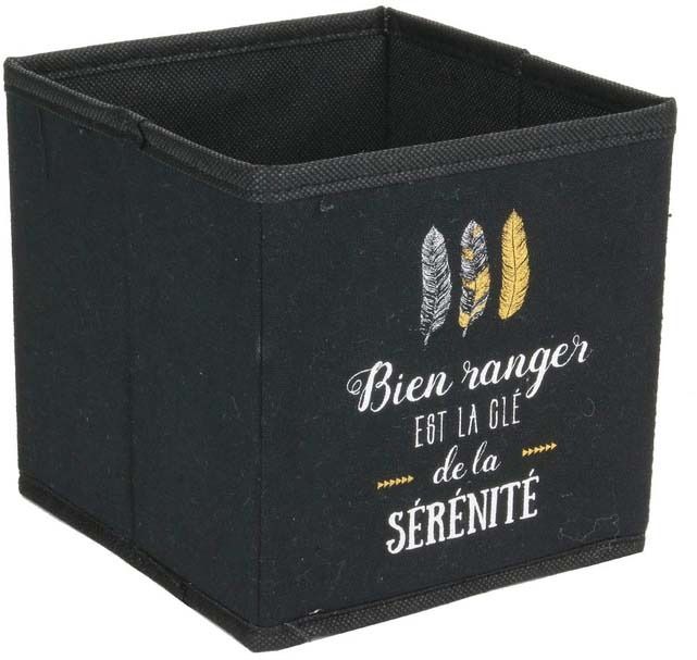 Cube de rangement déco Message 15 x 15 cm Sérénité