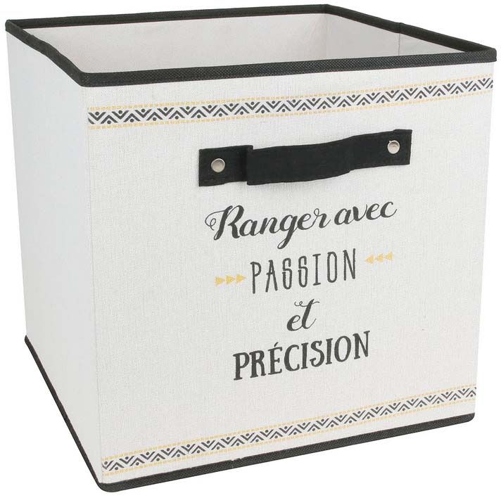 Cube de rangement déco Message 30 x 30 cm Ranger avec passion