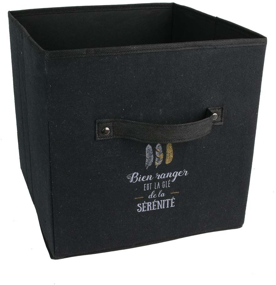 Cube de rangement déco Message 30 x 30 cm Sérénité