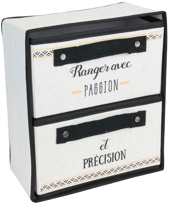 Rangement pliable 2 tiroirs Message Ranger avec passion